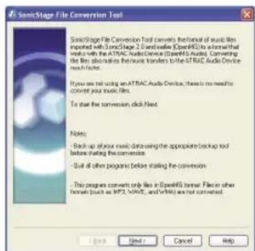 SONY NWHD5H - Double-click (SonicStage) on the desktop. Alternatively, select "Start" - "All Programs" - "SonicStage" - "SonicStage." - 1
