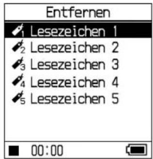 SONY NWHD5H - Drücken Sie um „ Tiefel" oder „ Lesezeichen" auszuwahlen, und drücken Sie dann II. - 1