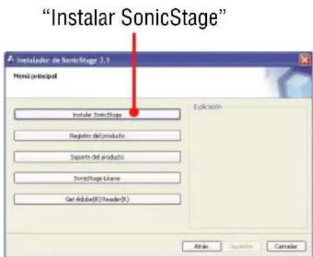 SONY NWHD5H - Hagablick en "Instalar SonicStage"y,a continuacion, sigas las instrucciones que aparecen. - 1