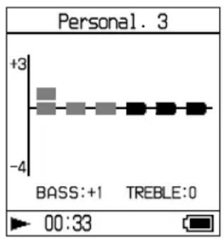 SONY NWHD5H - Pulse para selectionar "Treble" o "Bass". - 1