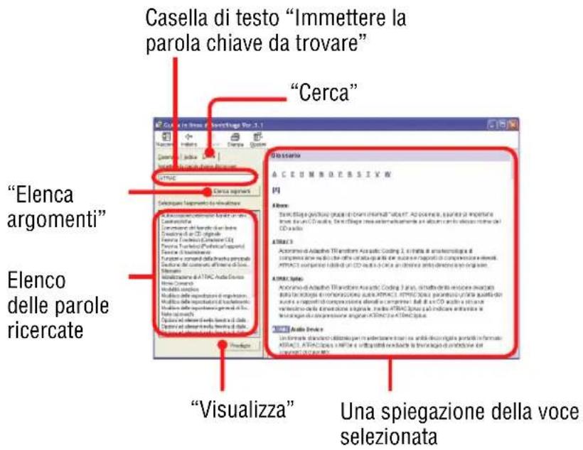 SONY NWHD5H - Per ricercare una parola all'interno della spiegazione - 1