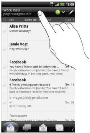 HTC Sensation - Consulter votre boîte E-mail - 1