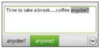 HTC Sensation - Saisie prédictive de mots - 1