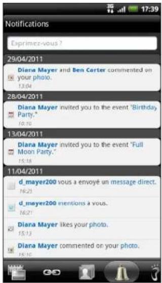 HTC Sensation - Consulter les notifications de vos réseaux sociaux - 1