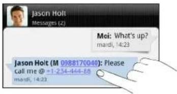 HTC Sensation - Appeler un numéro de téléphone depuis un SMS - 1