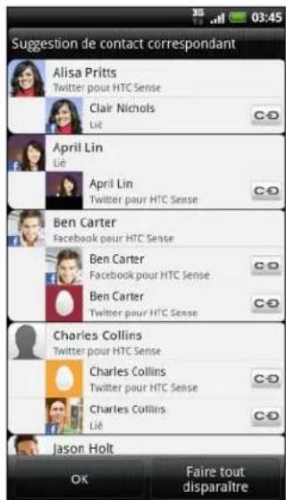 HTC Sensation - Accepter les suggestions de contact correspondant - 1