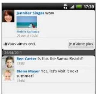 HTC Sensation - Commenter les messages postés sur Facebook - 1