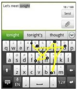 HTC Sensation - Saisir du texte en traçant - 1