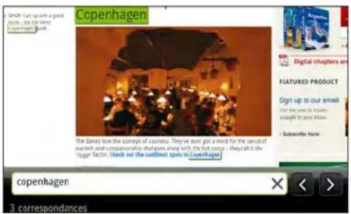 HTC Incredible S - Rechercher du texte dans une page Web - 1