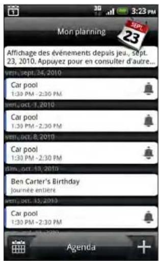 Mon planning 23 Affichage des événements depuis jeu., sept. 23, 2010. Appuyez pour en consulter d'autre... ven, sept. 24, 2010 Car pool 1:30 PM - 2:30 PM ven, oct. 1, 2010 Car pool 1:30 PM - 2:30 PM ven, oct. 8, 2010 Car pool 1:30 PM - 2:30 PM ven, oct. 10, 2010 Ben Carter's Birthday journée entière ven, oct. 15, 2010 Car pool 1:30 PM - 2:30 PM Agenda +