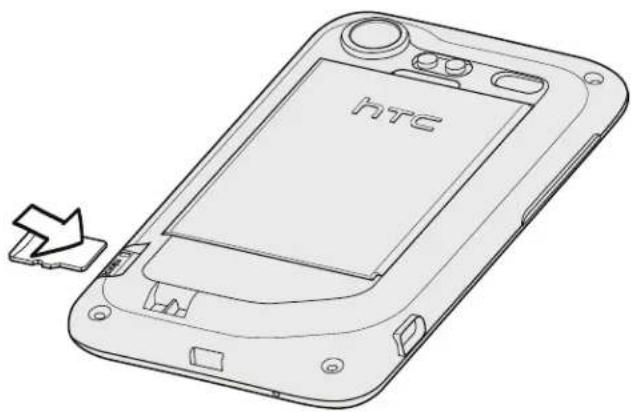 HTC Incredible S - Installer la carte de stockage - 1