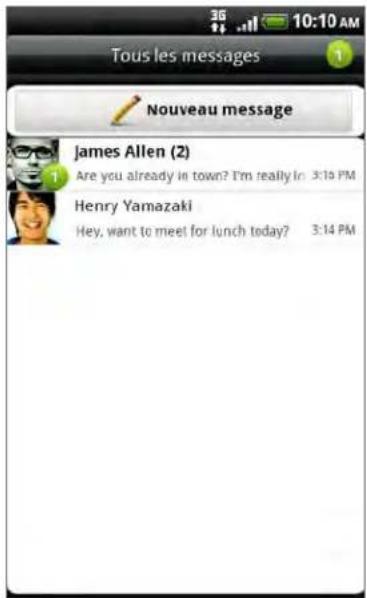 HTC Incredible S - À propos de Messages - 1