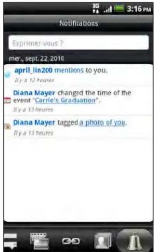 HTC Incredible S - Consulter les notifications de vos réseaux sociaux - 1