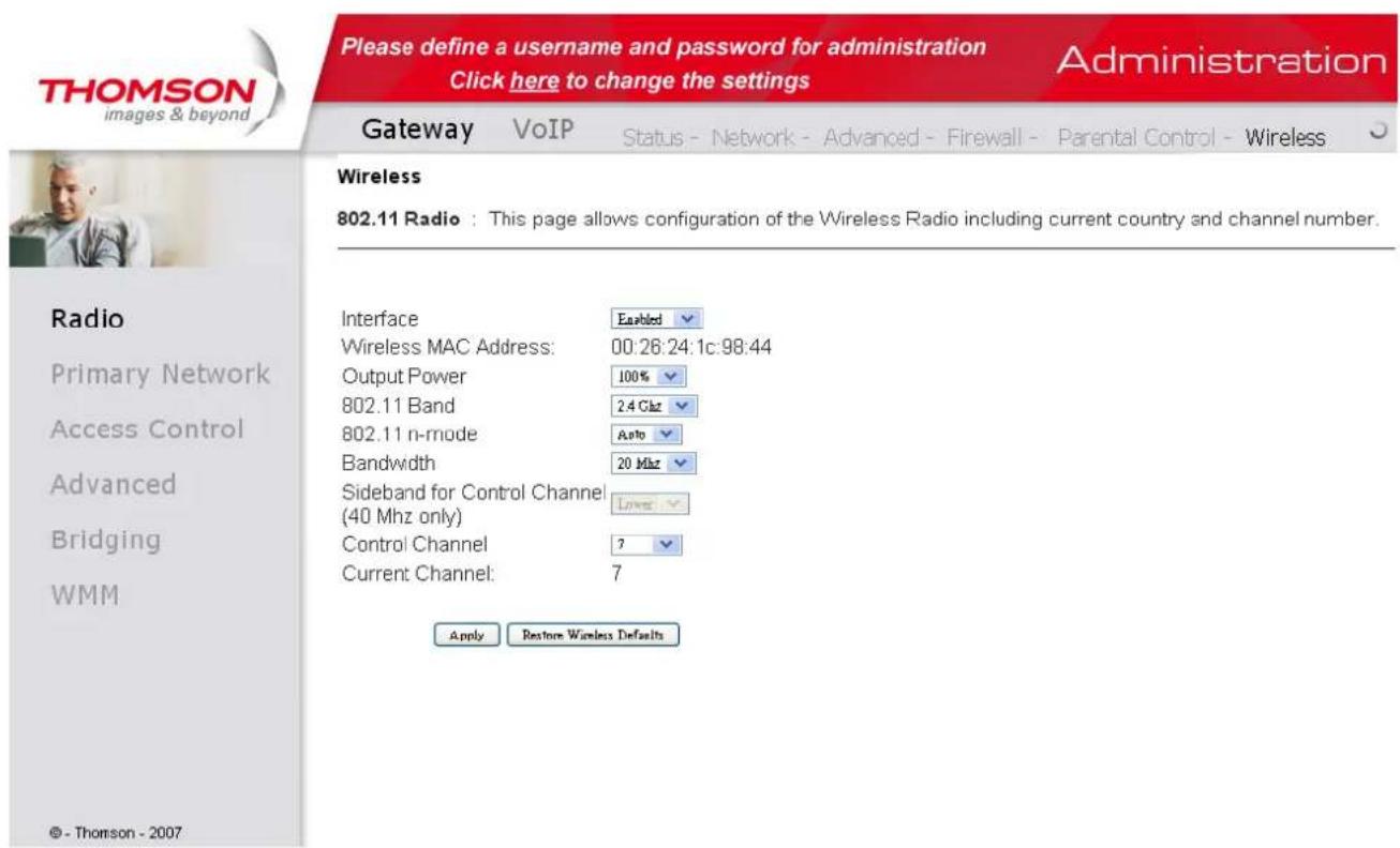 THOMSON TWG870 - 802.11b/g/n Radio - 1
