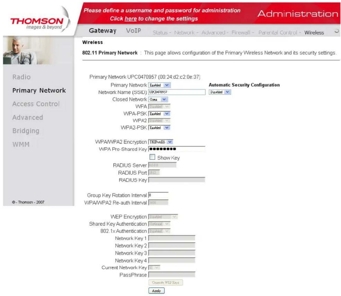 THOMSON TWG870 - Chapter 2: WEB Configuration - 1