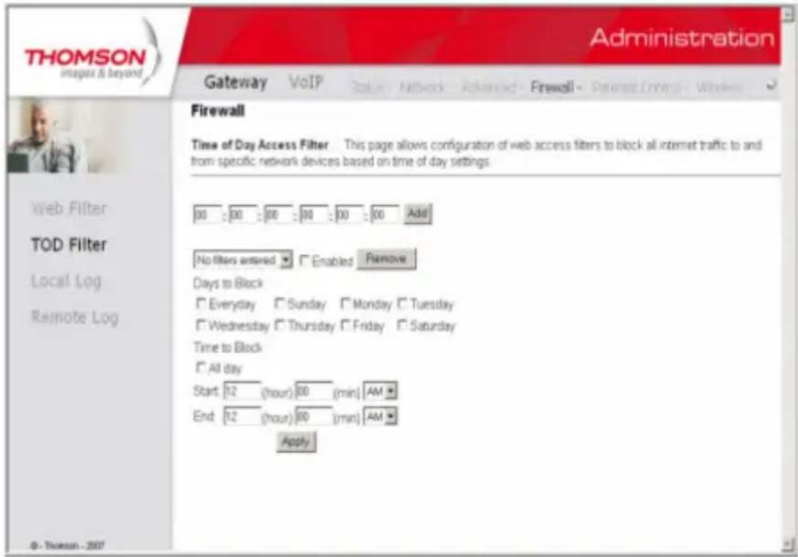 THOMSON TWG870 - TOD Filtering - 1
