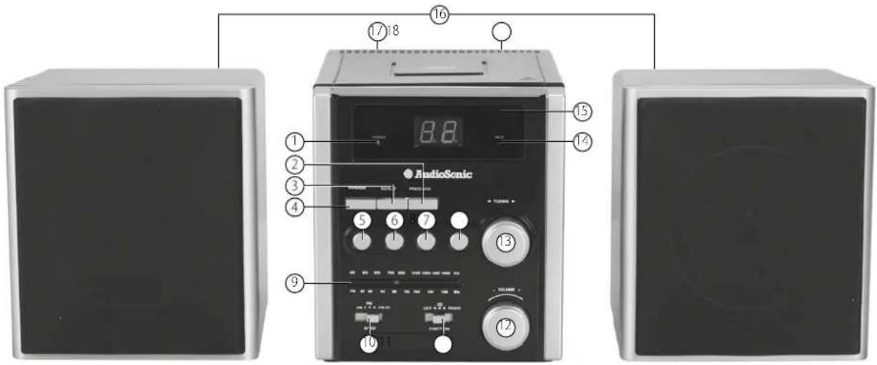 AudioSonic HF1250 - Algemene bediening - 1