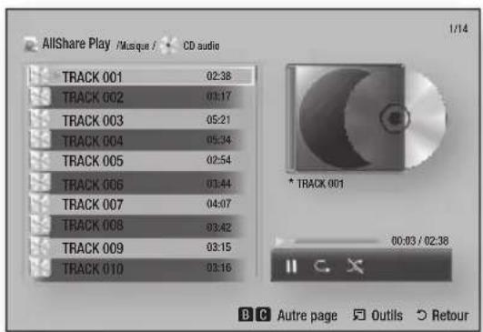 SAMSUNG E8500BD - Répétition de pistes sur un CD audio - 1