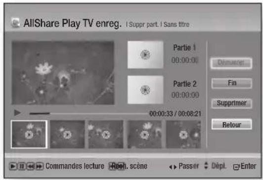 SAMSUNG E8500BD - Fractionnement de la section d'un titre (suppression partielle) - 1