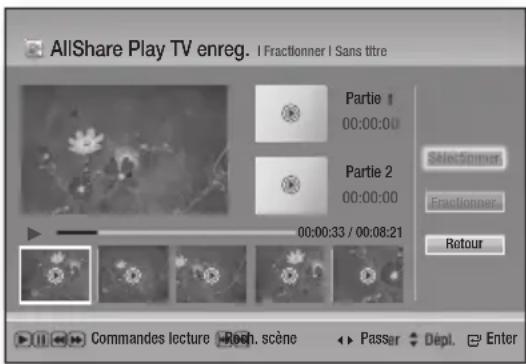 SAMSUNG E8500BD - Fractionnement de la section d'un titre (en deux) - 1