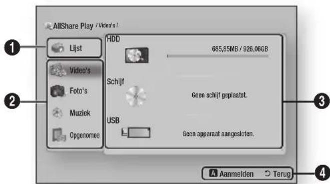 SAMSUNG E8500BD - Het scherm AllShare Play openen - 1
