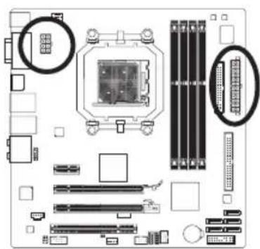 GIGABYTE GA880GMAUD2H - 1/2) ATX\_12V/ATX (2x4-pin 12V电源插座及2x12-pin主电源插座) - 2