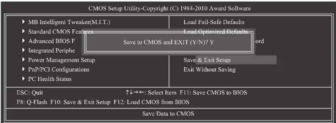 GIGABYTE GA880GMAUD2H - 2-13 Save &amp; Exit Setup (储存设置值并退出设置程序) - 1