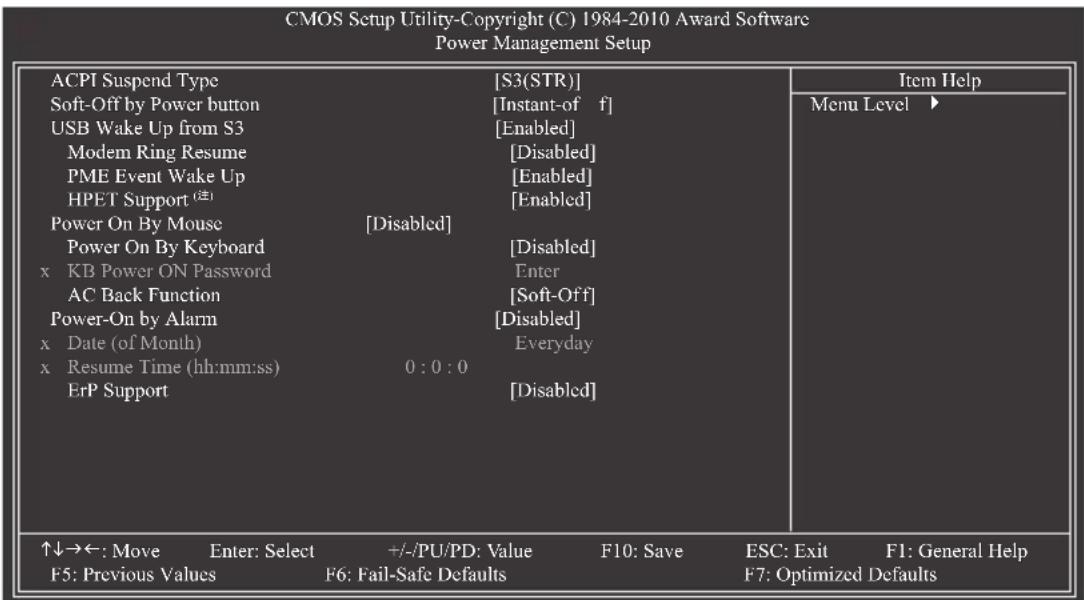 GIGABYTE GA880GMAUD2H - 2-7 Power Management Setup (省电功能设置) - 1