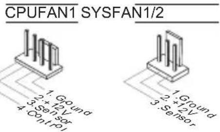MSI G41MP26 - Connecteurs d'alimentation du ventilateur: CPUFAN1, SYSFAN1, SYSFAN2 - 1