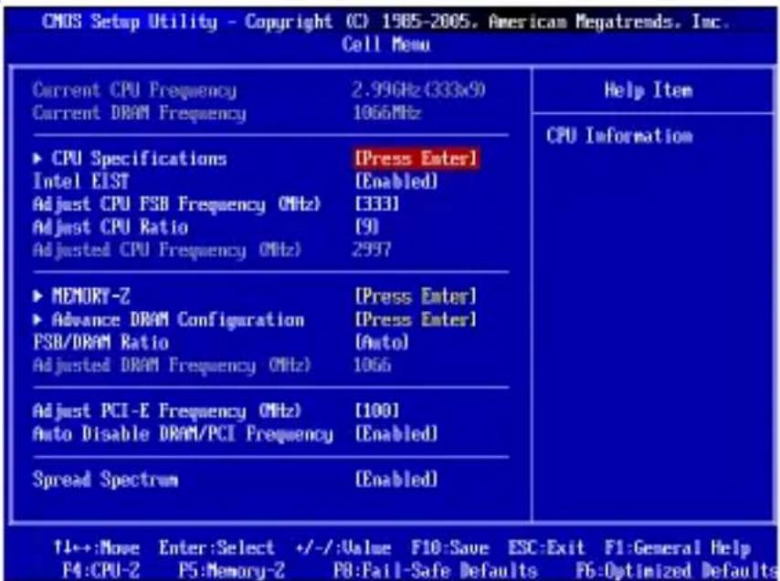 MSI G41MP26 - Cell Menu - 1