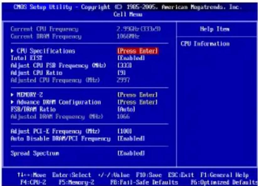 MSI G41MP26 - Cell Menu - 1