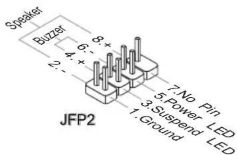 MSI H67MAE35 - Connecteur panneau avant : JFP1, JFP2 - 2