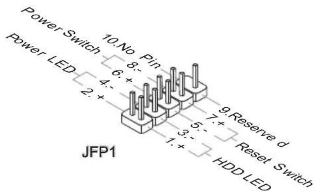 MSI H61ME33 - Connecteur panneau avant : JFP1, JFP2 - 1