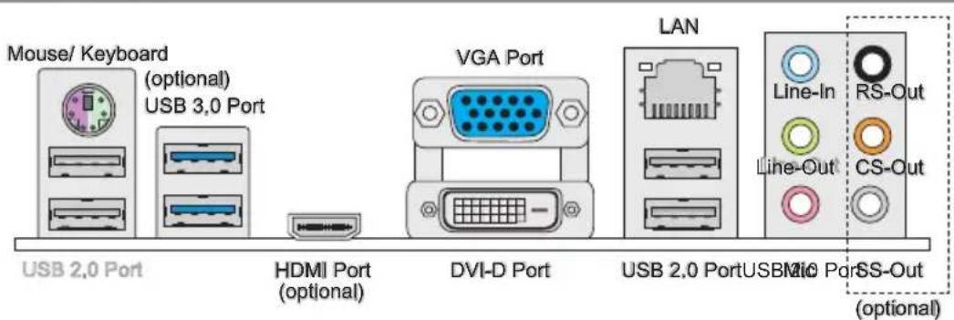 MSI H61ME33 - Back Panel - 1