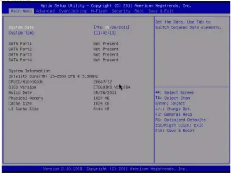 MSI H61MP22 - La barre menu - 1