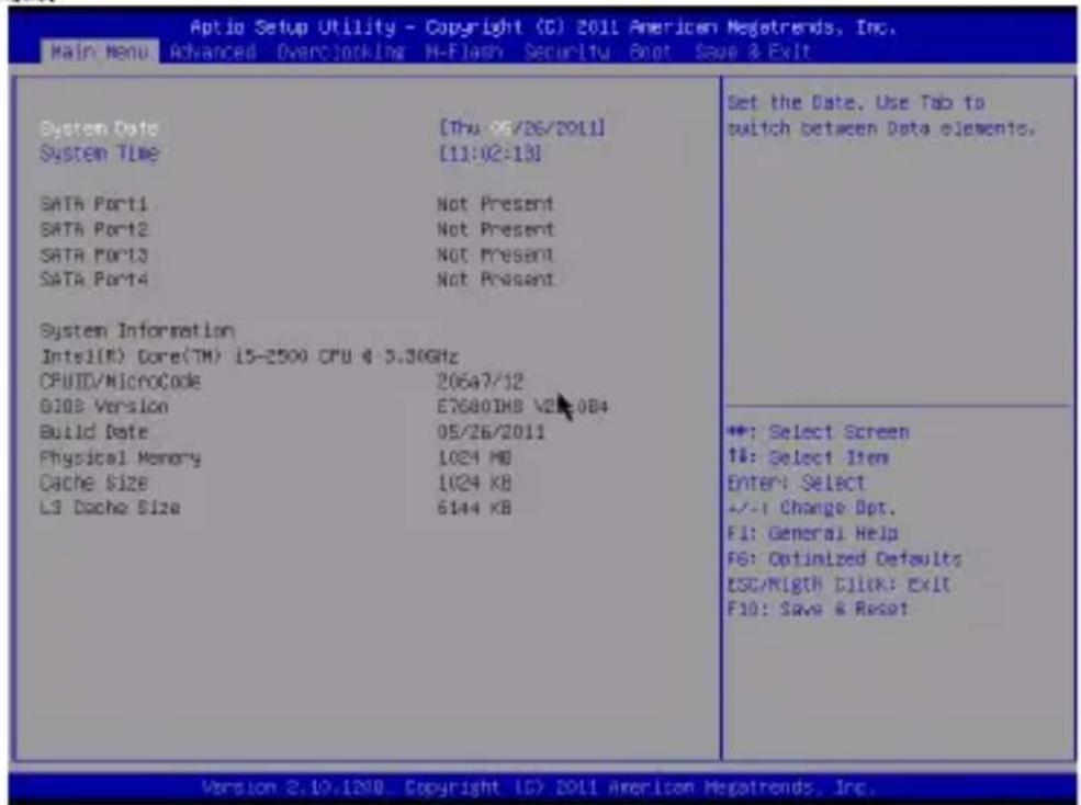 MSI H61MP22 - 選單頁籤 - 1