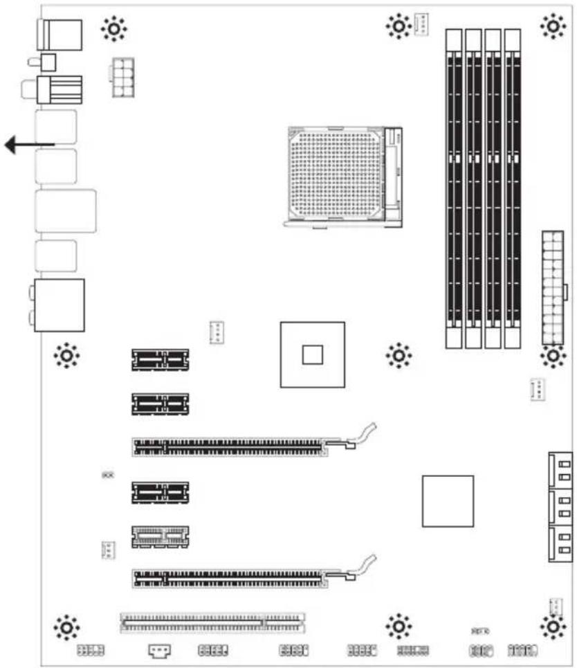 MSI 990XAGD55 - Отверстия для винтов - 1