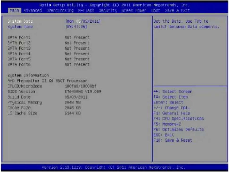 MSI 990XAGD55 - The Main Menu (Главное меню) - 1