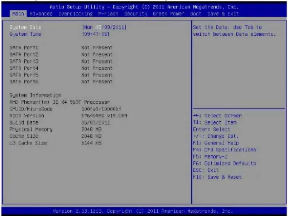 MSI 990XAGD55 - Das Hauptmenü - 1