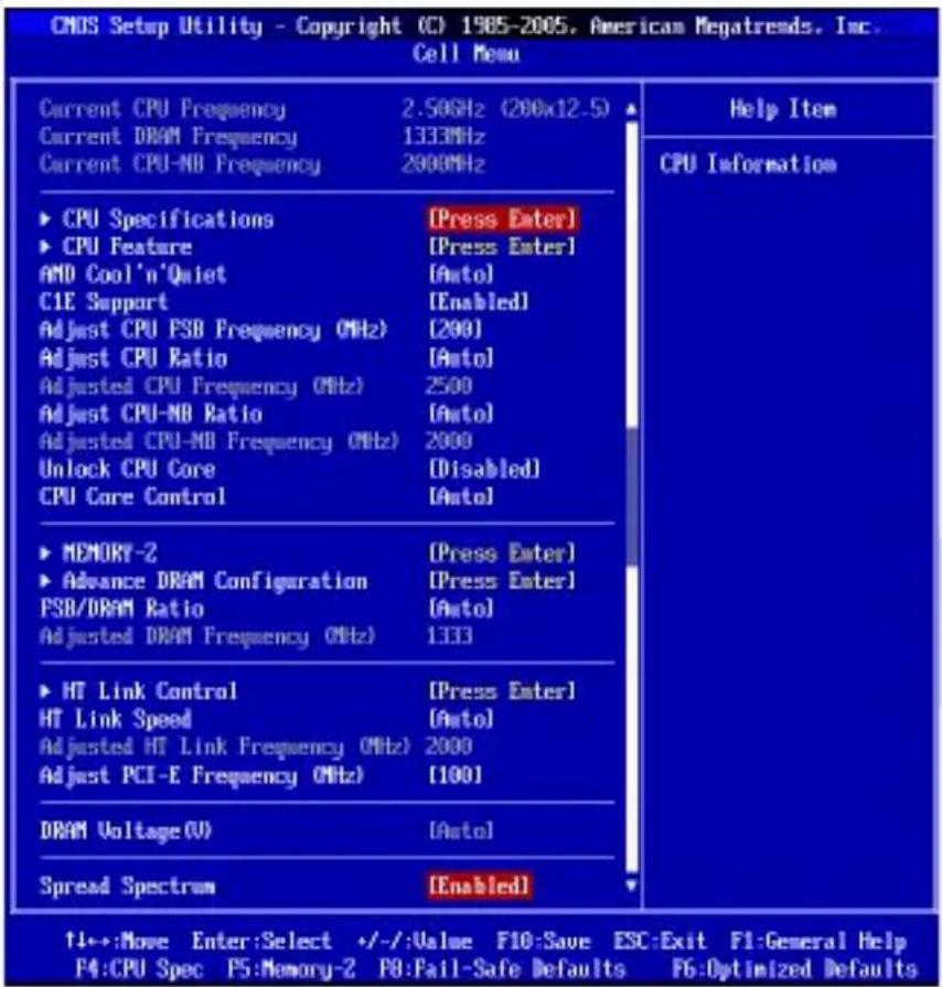 MSI 870SC45 - Cell Menu - 1