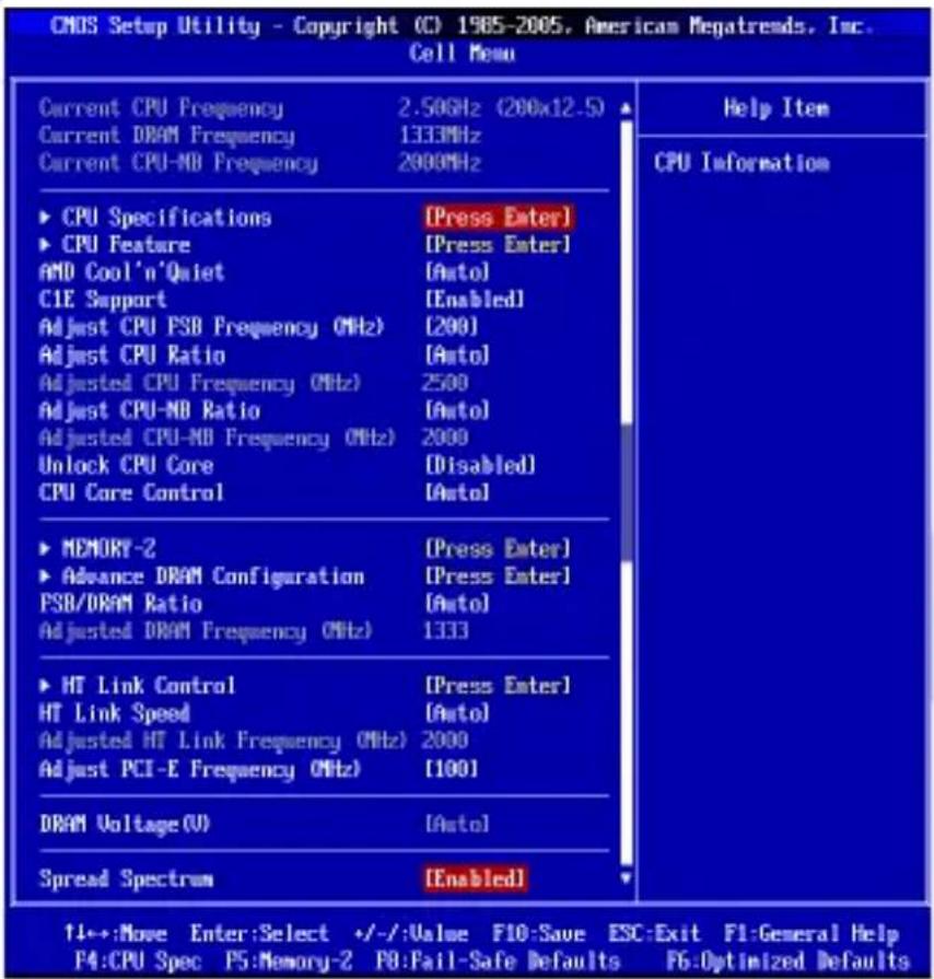 MSI 870SC45 - Cell Menu - 1