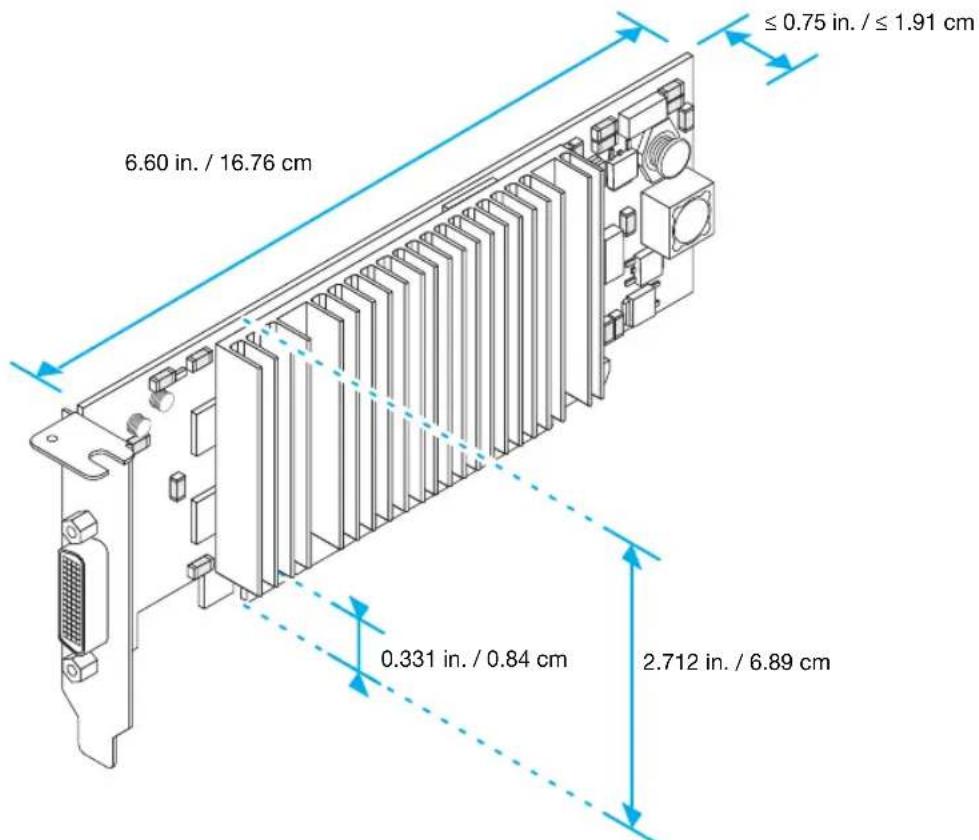 MATROX Millennium P650 LP PCI - Maximum card dimensions - Matrox Millennium P690 LP PCIe (x1 and x16) and P690 Plus LP PCIe - 1