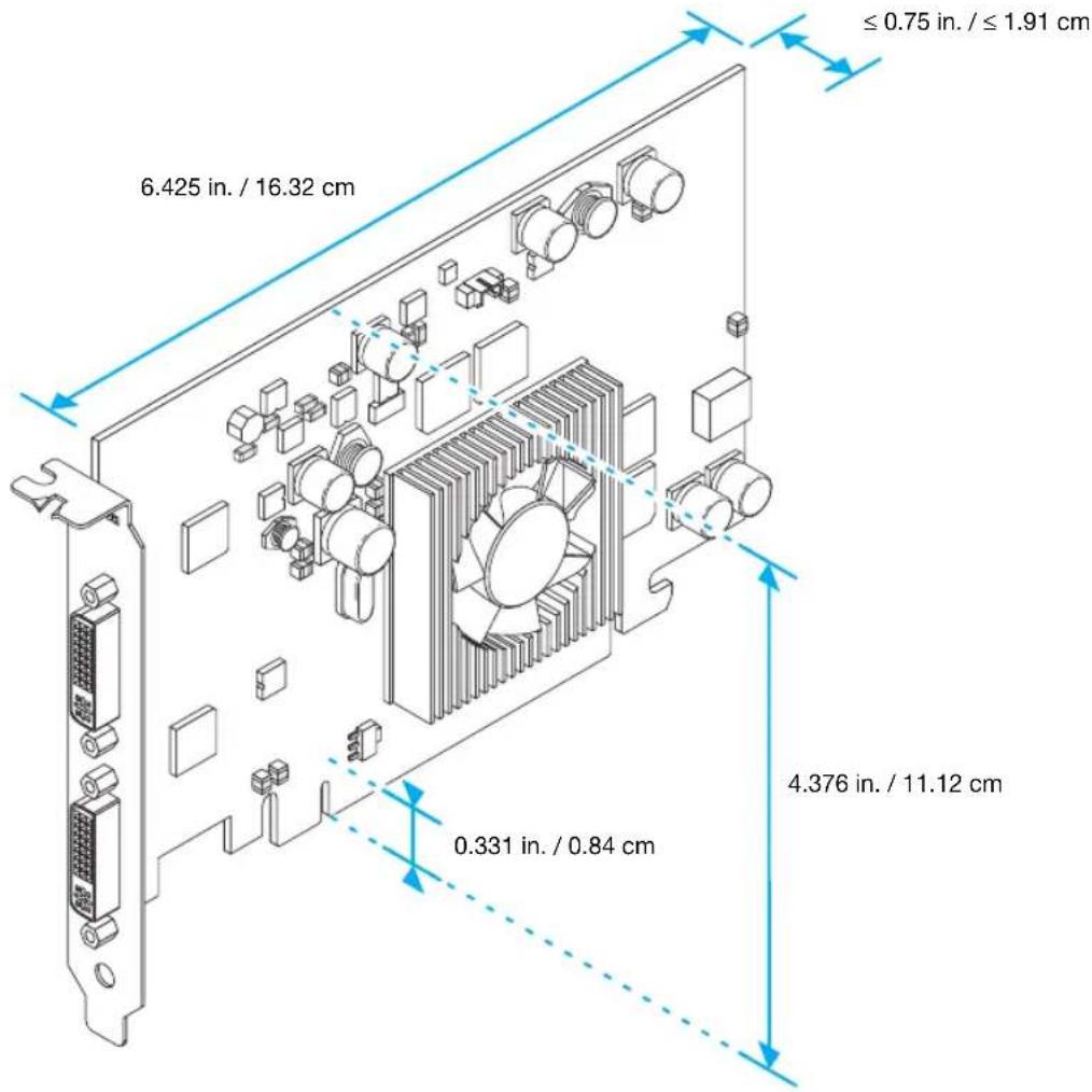 MATROX Millennium P650 LP PCI - Maximum card dimensions - Matrox Millennium P650 PCIe - 1