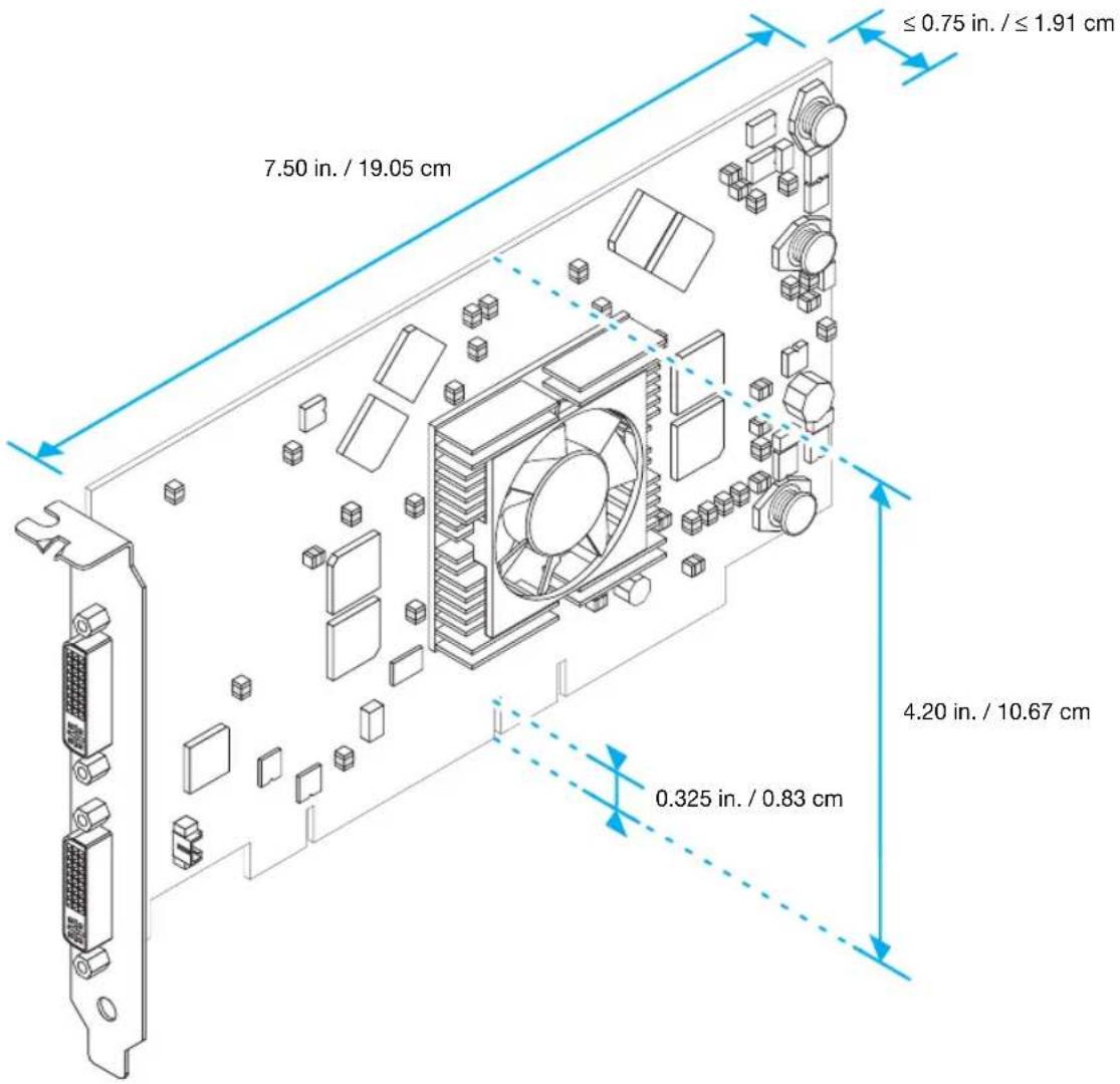 MATROX Millennium P650 LP PCI - Maximum card dimensions - Matrox Parhelia (PCI) - 1