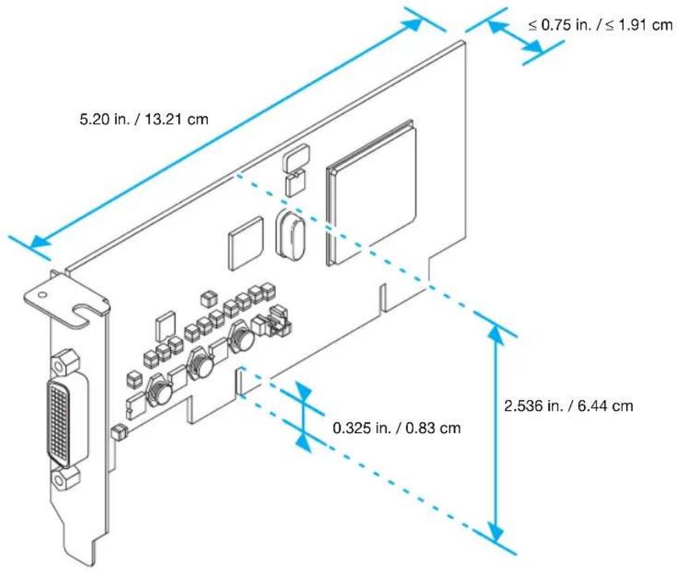 MATROX Millennium P650 LP PCI - Maximum card dimensions - Matrox Millennium P650 Low-profile PCI - 1