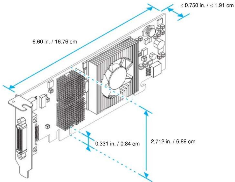 MATROX QID LowProfile PCI - Maximum card dimensions - QID Low-profile PCIe - 1