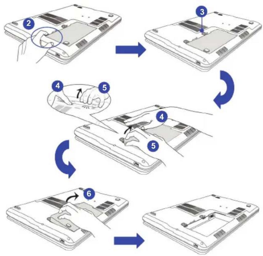 MSI GT660Ri7468BLW7P - Releasing the Battery Pack - 1