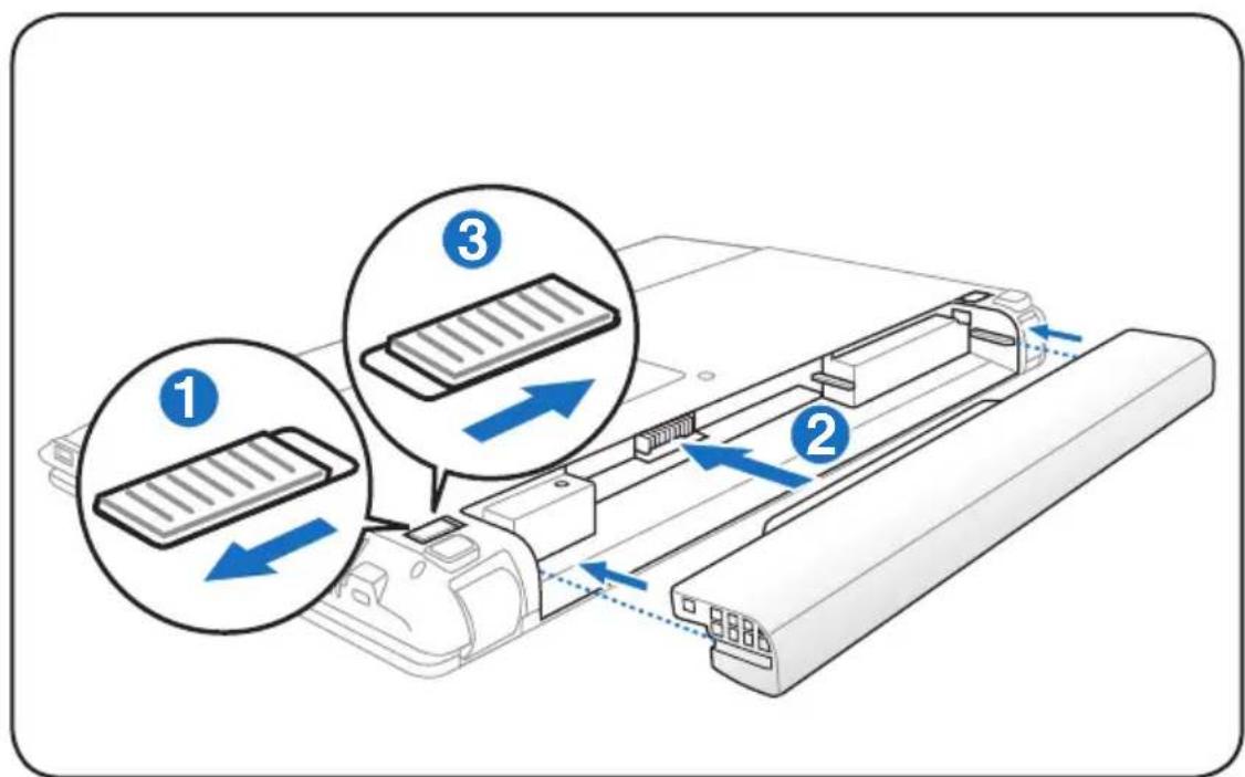 ASUS K53TKSX023V - De batterijdoos monteren: - 1