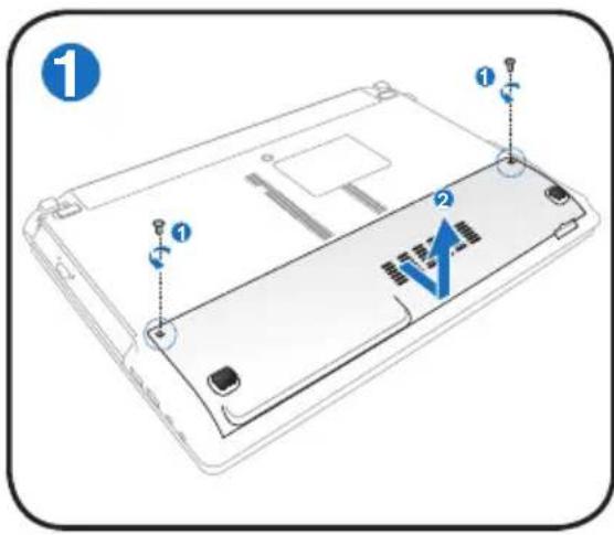 ASUS K53TKSX023V - De harde schijf verwijderen: - 1
