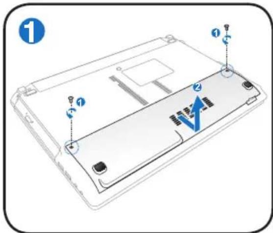 ASUS K53TKSX023V - De harde schijf verwijderen: - 1